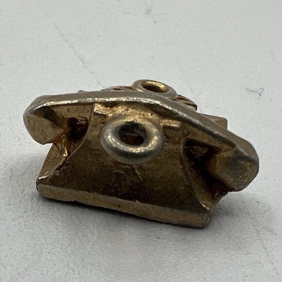 Vtg Rotary Dial Desk Telephone Bracelet Necklace Pendant Gold Charm Gold Tone - Picture 3 of 4